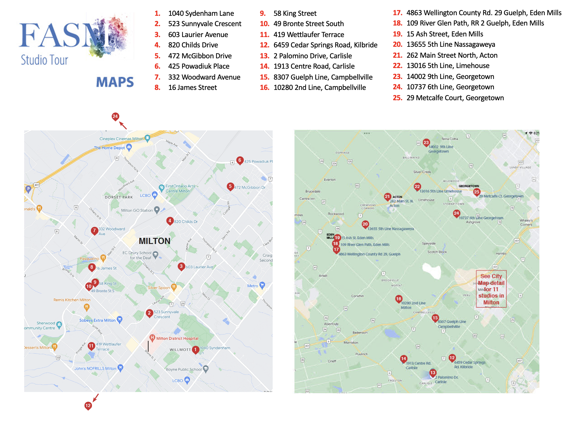 2023 FASM Studio Tour Map